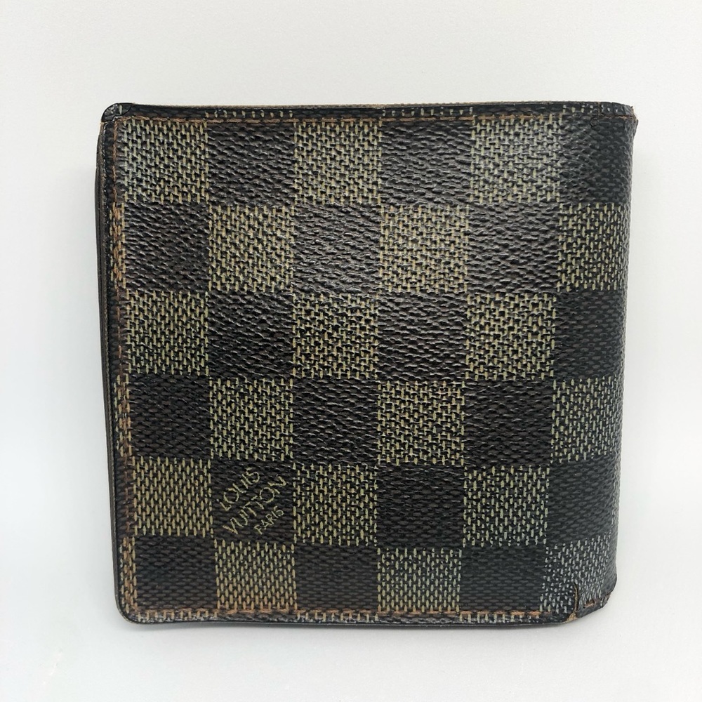 Louis Vuitton Damier Ebene Canvas Leather Marco Bifold Wallet